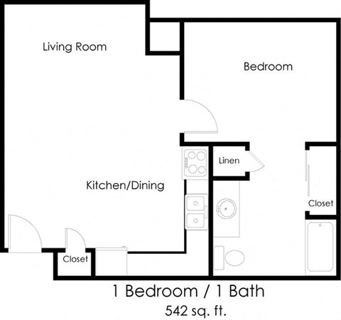 Dominium_Grand South Senior_1 Bedroom Floor Plan